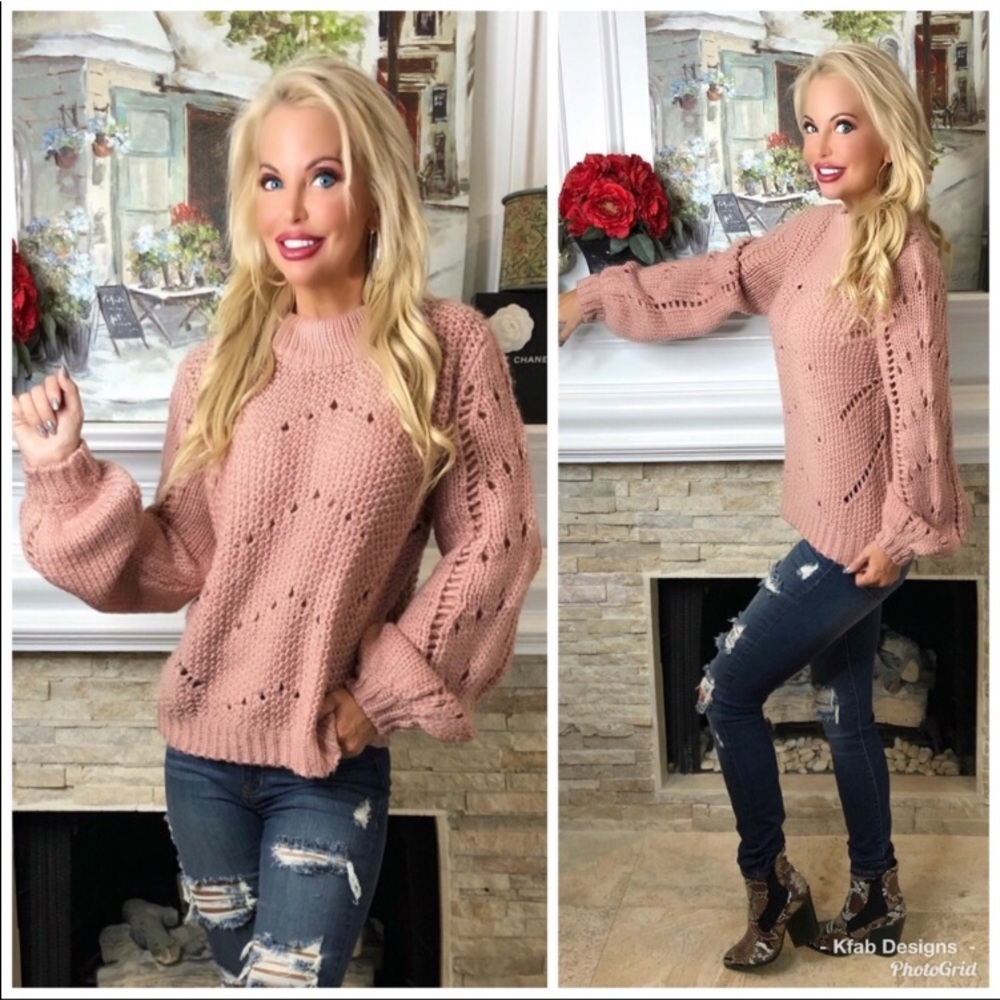 Blush Cable Knit Sweater